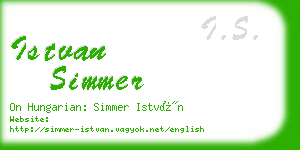 istvan simmer business card